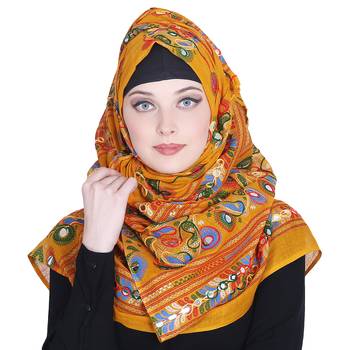 Multicolor embroidered cotton hijab 1