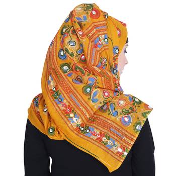 Multicolor embroidered cotton hijab 2