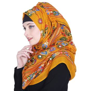 Multicolor embroidered cotton hijab 3
