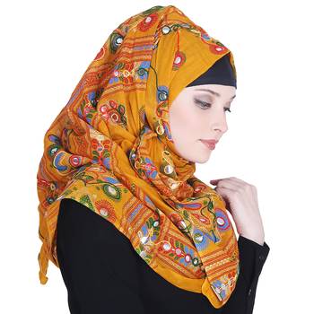 Multicolor embroidered cotton hijab 4