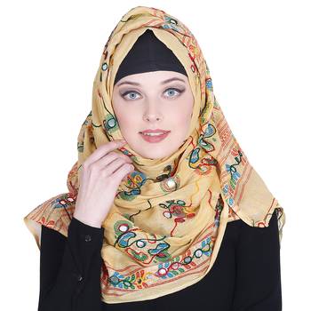 Multicolor embroidered cotton hijab 1