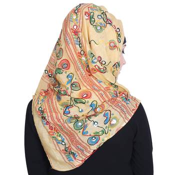 Multicolor embroidered cotton hijab 2