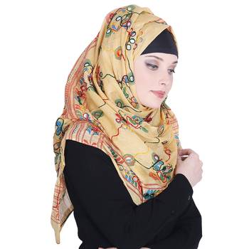 Multicolor embroidered cotton hijab 4