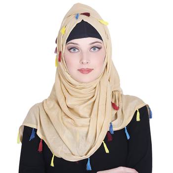 Gold plain rayon hijab 1