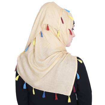 Gold plain rayon hijab 2