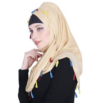 Gold plain rayon hijab 3