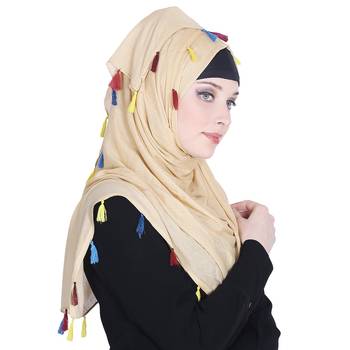Gold plain rayon hijab 4