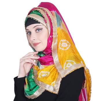 Multicolor printed silk blend hijab 3