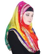 Multicolor printed silk blend hijab