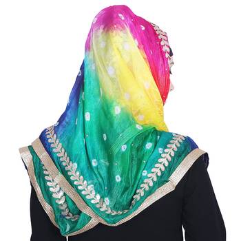 Multicolor printed silk blend hijab 2
