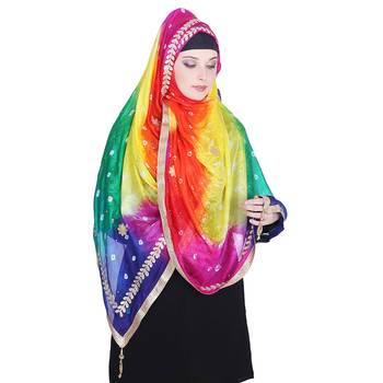 Multicolor printed silk blend hijab 3