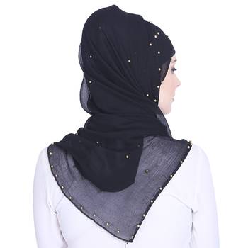 Black plain chiffon hijab 2