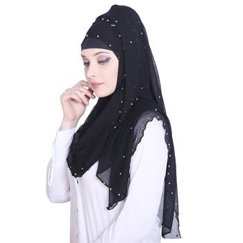 Black plain chiffon hijab 3