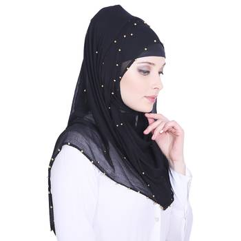 Black plain chiffon hijab 4