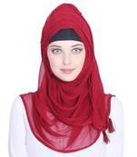 Red plain chiffon hijab