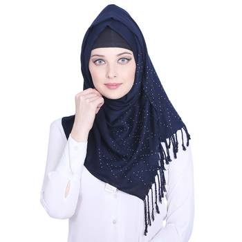 Blue plain viscose hijab 1