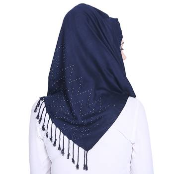 Blue plain viscose hijab 2