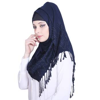 Blue plain viscose hijab 3