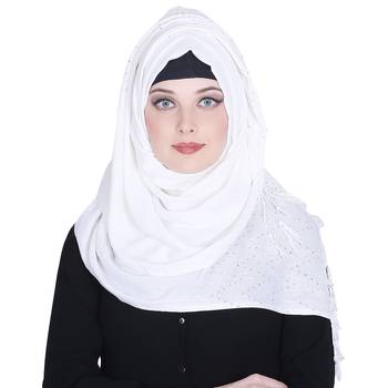 White plain viscose hijab 1