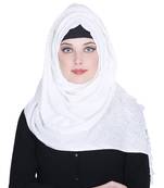 White plain viscose hijab