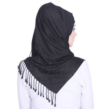 Black plain viscose hijab 2