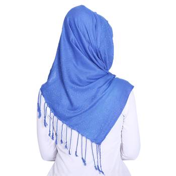 Blue plain viscose hijab 2