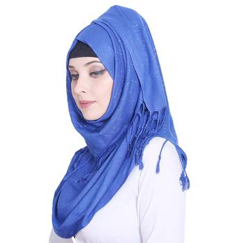 Blue plain viscose hijab 3