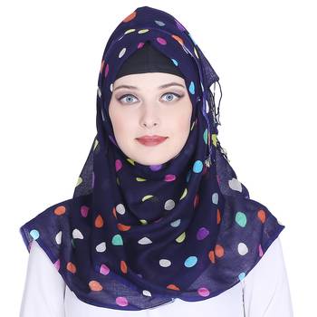 Multicolor printed viscose hijab 1