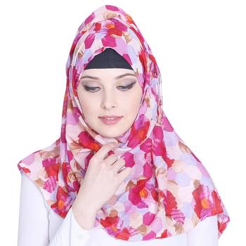 Multicolor printed viscose hijab 1