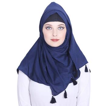 Blue plain viscose hijab 1