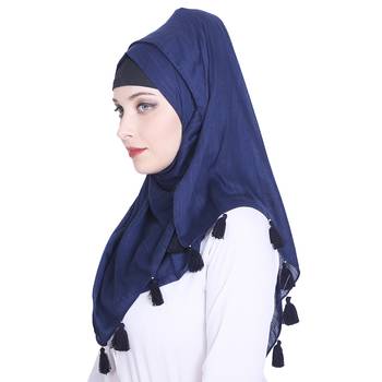 Blue plain viscose hijab 3