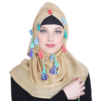 Gold plain viscose hijab 1