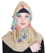 Gold plain viscose hijab