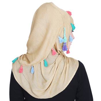 Gold plain viscose hijab 2
