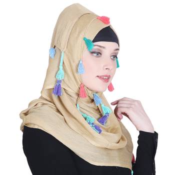 Gold plain viscose hijab 4