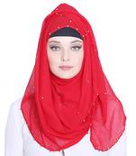 Red plain chiffon hijab