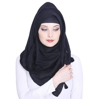 Black plain viscose hijab 1
