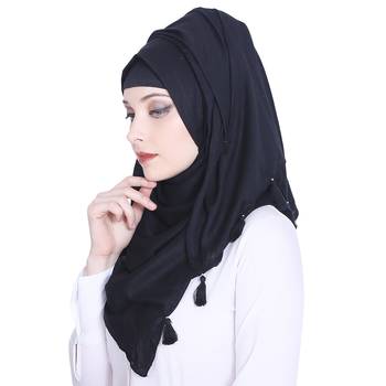Black plain viscose hijab 3