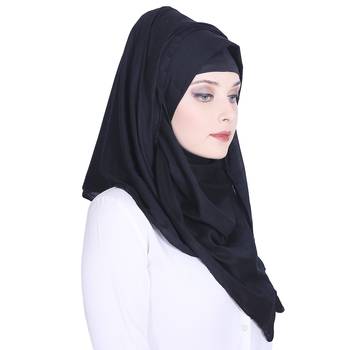 Black plain viscose hijab 4