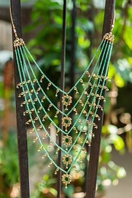 Green Jade And Kundan Sabyasachi Panchlada Raani Haar Necklace 3