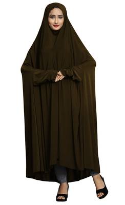 Copper Plain Lycra Burka 4