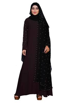 Dark-Violet Plain Lycra Burka 1