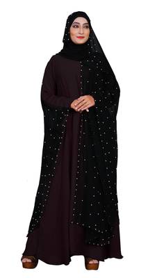 Dark-Violet Plain Lycra Burka 2