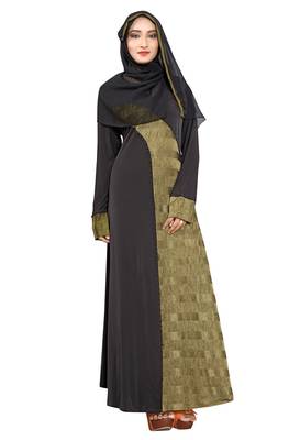 Olive Plain Lycra Burka 1