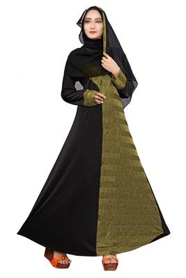 Olive Plain Lycra Burka 2