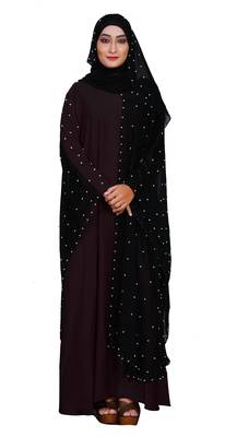 Dark-Violet Plain Lycra Burka 3