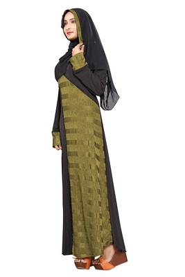 Olive Plain Lycra Burka 3