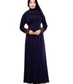 Navy-Blue Plain Lycra Burka