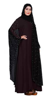 Dark-Violet Plain Lycra Burka 4