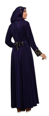 Navy-Blue Plain Lycra Burka 3